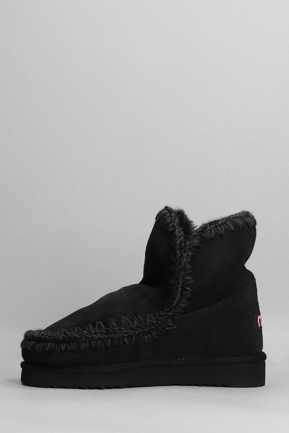 Deliberti Mou Tronchetti Tacco Basso Eskimo 18 In Camoscio Nero Cod. 408378 - Deliberti The Luxury Shopping