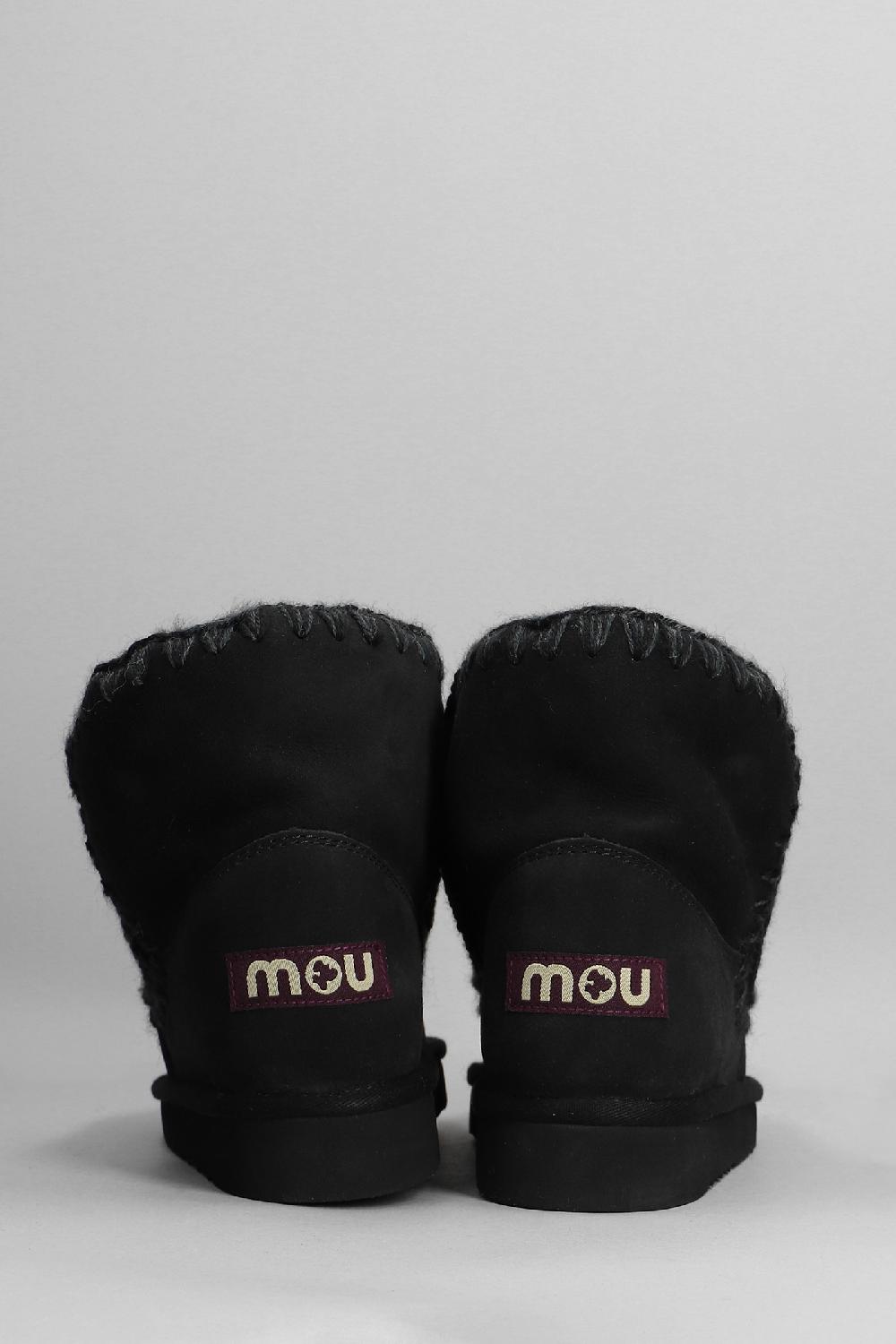 Deliberti Mou Tronchetti Tacco Basso Eskimo 18 In Camoscio Nero Cod. 408378 - Deliberti The Luxury Shopping