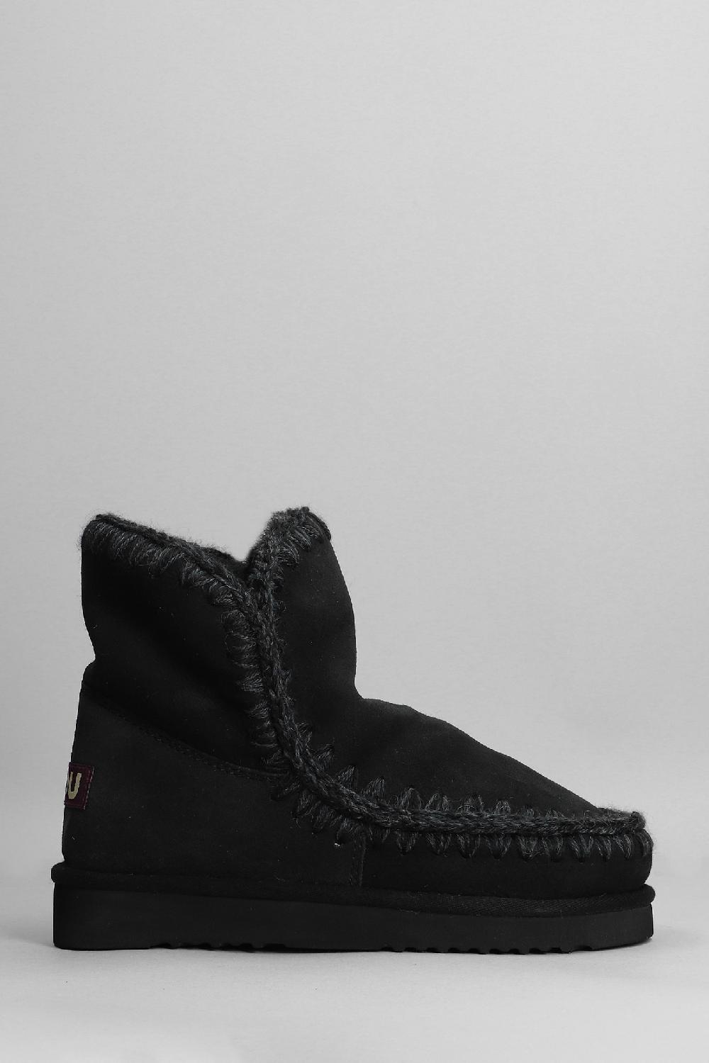 Deliberti Mou Tronchetti tacco basso eskimo 18 in camoscio nero cod. 408378 - Deliberti The Luxury Shopping