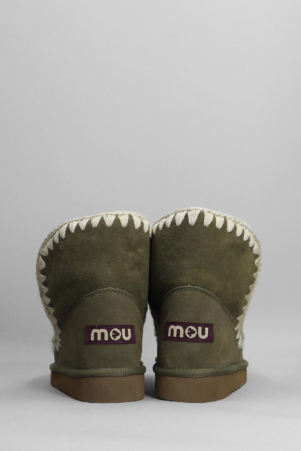 Deliberti Mou Tronchetti Tacco Basso Eskimo 18 In Camoscio Verde Cod. 408380 - Deliberti The Luxury Shopping