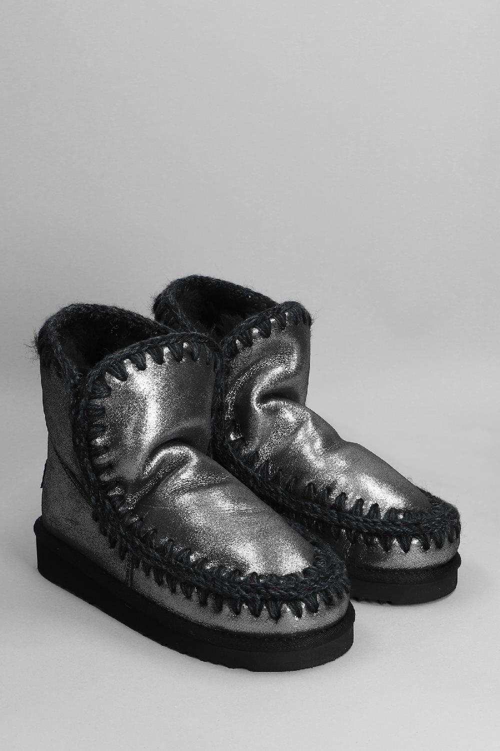 Deliberti Mou Tronchetti Tacco Basso Eskimo 18 In Glitter Nero Cod. 408384 - Deliberti The Luxury Shopping