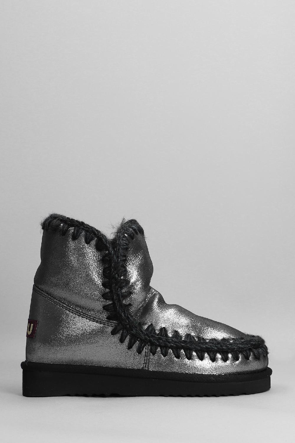 Deliberti Mou Tronchetti tacco basso eskimo 18 in glitter nero cod. 408384 - Deliberti The Luxury Shopping