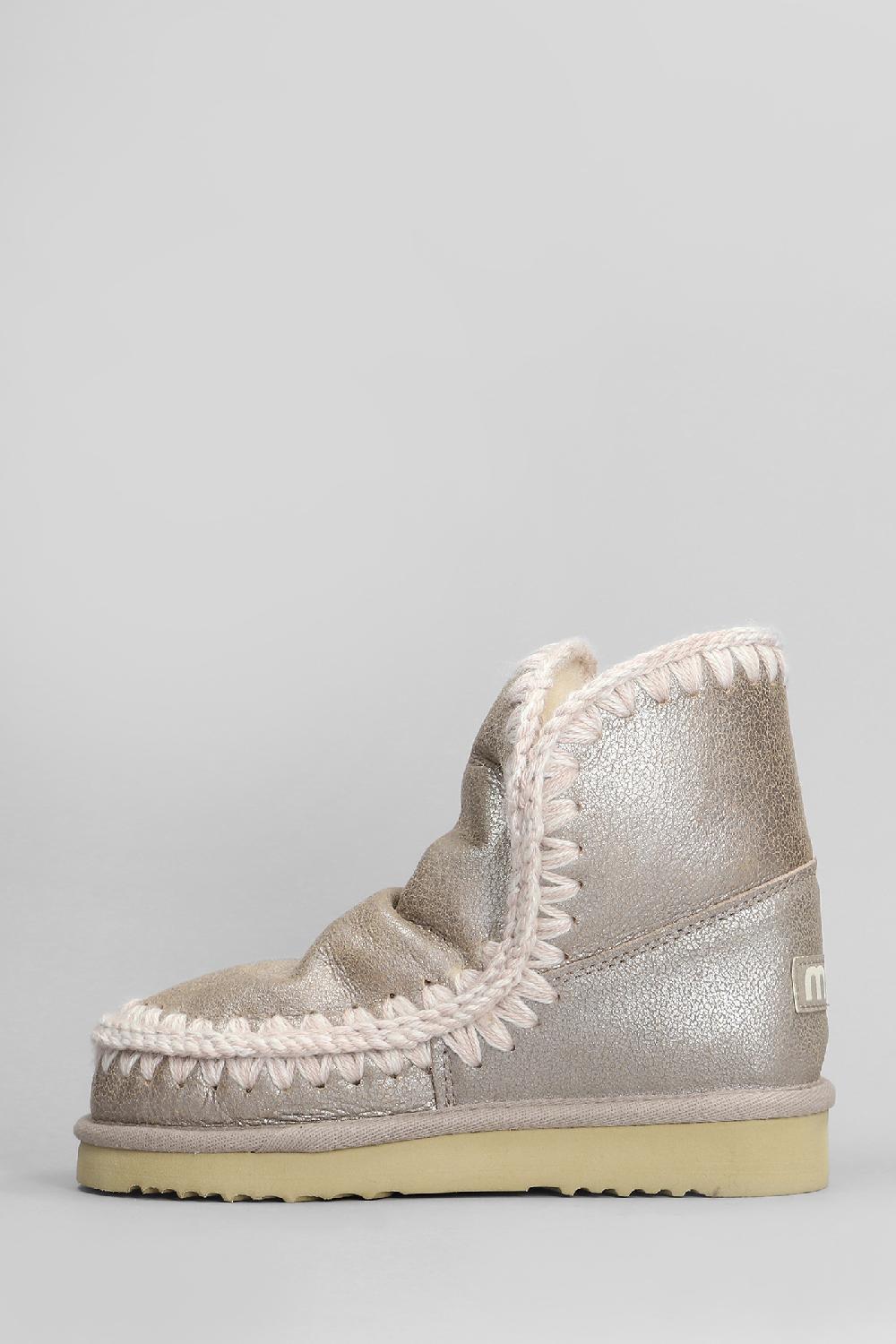 Deliberti Mou Tronchetti Tacco Basso Eskimo 18 In Pelle Beige Cod. 410086 - Deliberti The Luxury Shopping