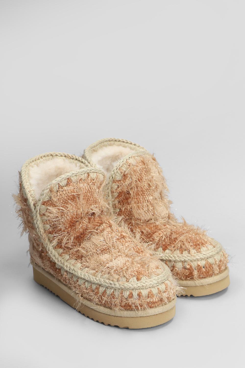 Deliberti Mou Tronchetti Tacco Basso Eskimo 18 In Pelle Beige Cod. 408414 - Deliberti The Luxury Shopping
