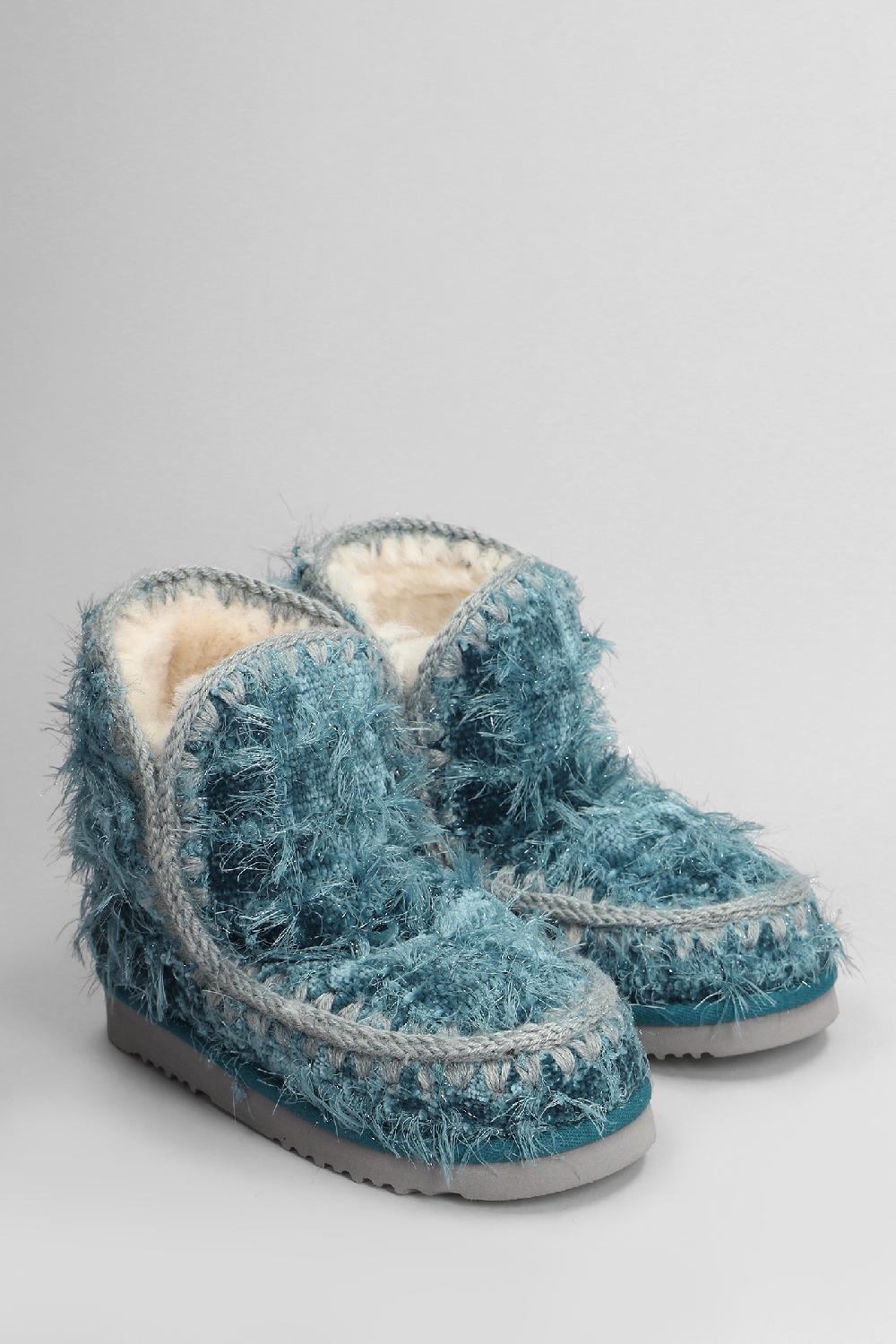 Deliberti Mou Tronchetti Tacco Basso Eskimo 18 In Pelle Blu Cod. 408416 - Deliberti The Luxury Shopping
