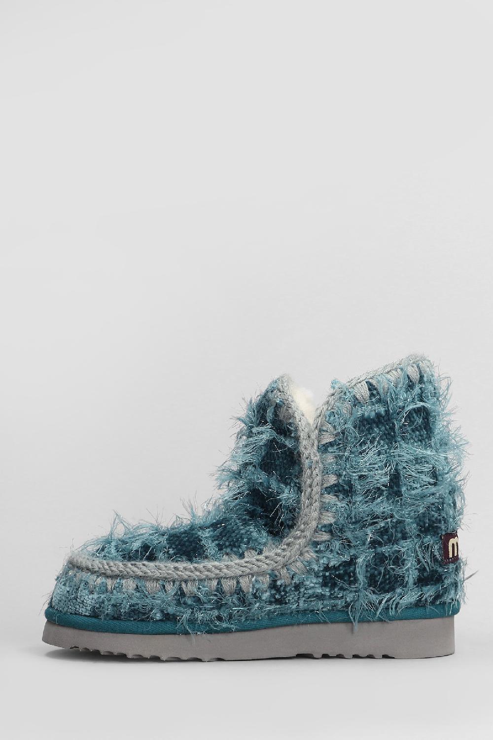 Deliberti Mou Tronchetti Tacco Basso Eskimo 18 In Pelle Blu Cod. 408416 - Deliberti The Luxury Shopping