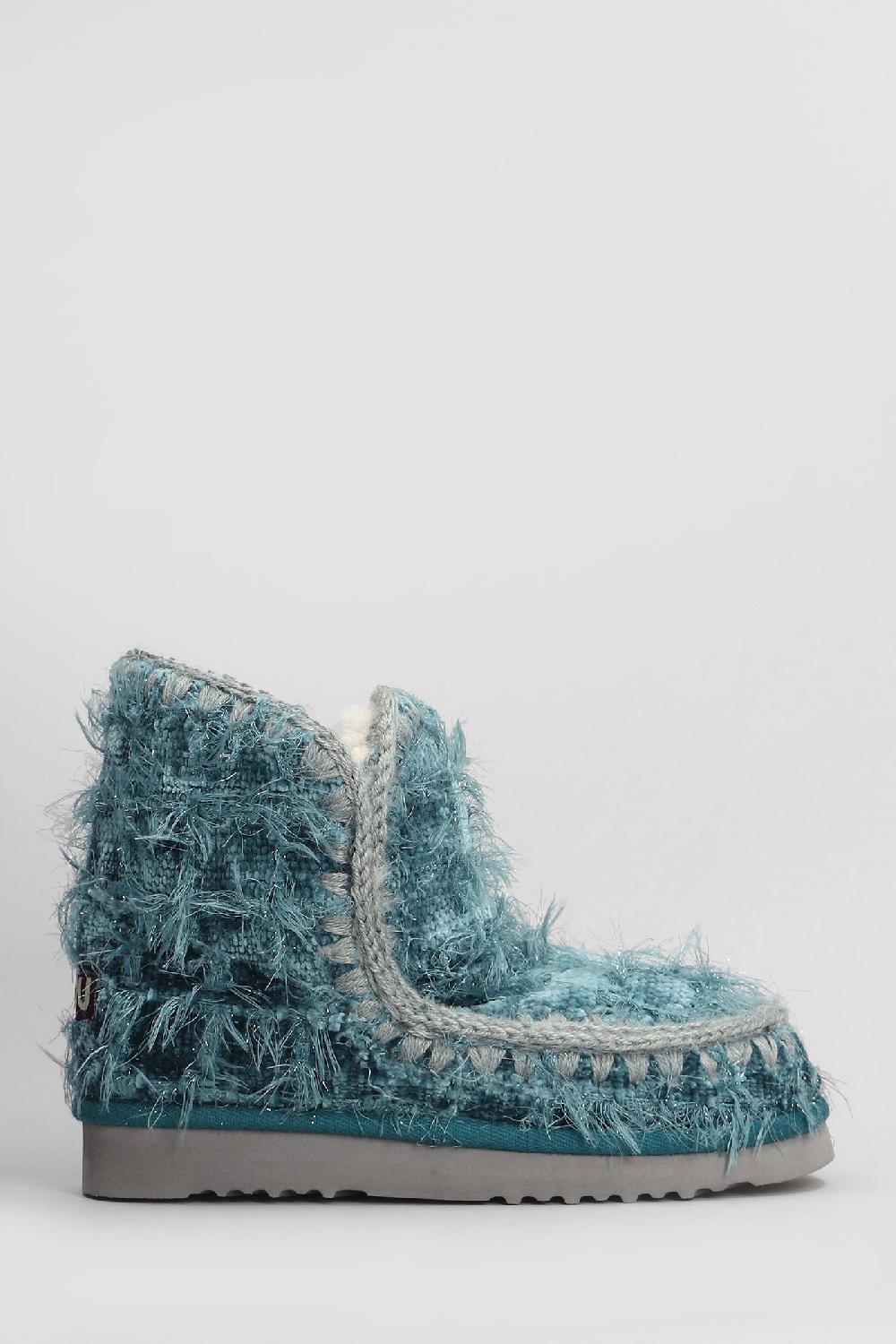 Deliberti Mou Tronchetti tacco basso eskimo 18 in pelle blu cod. 408416 - Deliberti The Luxury Shopping