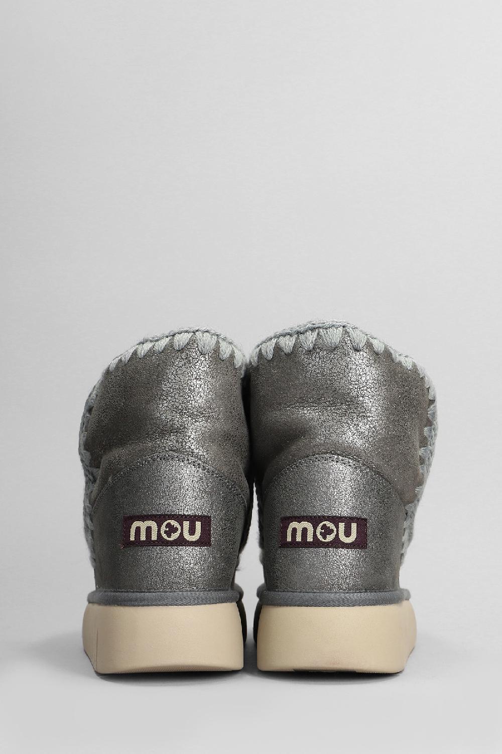 Deliberti Mou Tronchetti Tacco Basso Eskimo 18 In Pelle Grigia Cod. 408456 - Deliberti The Luxury Shopping
