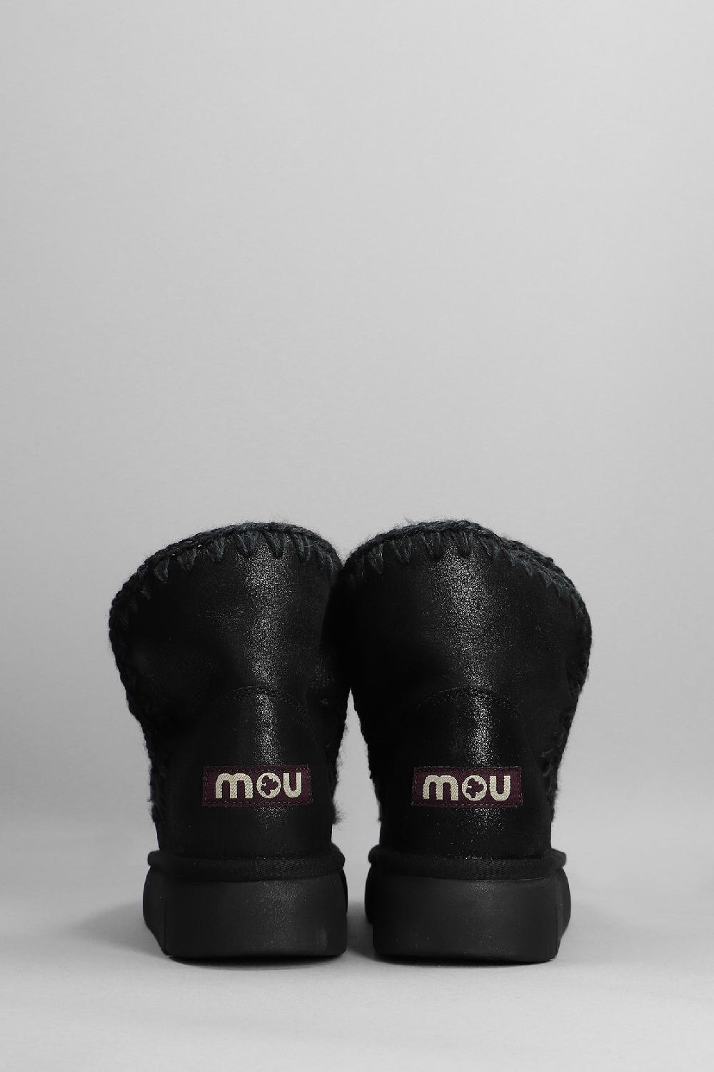 Deliberti Mou Tronchetti Tacco Basso Eskimo 18 In Pelle Nera Cod. 408455 - Deliberti The Luxury Shopping