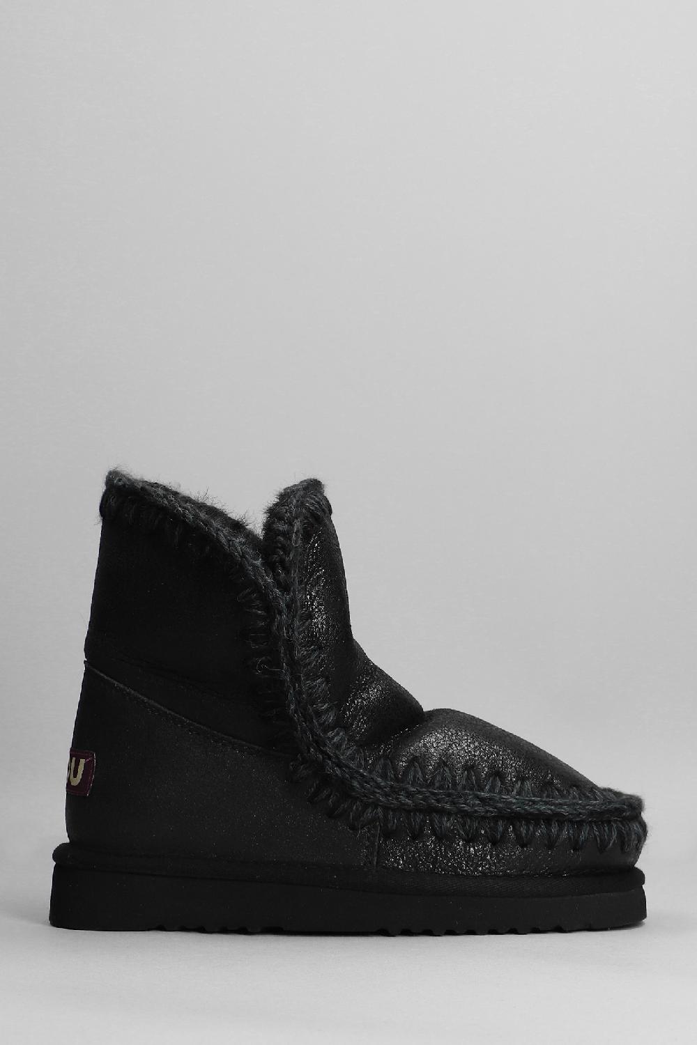 Deliberti Mou Tronchetti tacco basso eskimo 18 in pelle nera cod. 408383 - Deliberti The Luxury Shopping