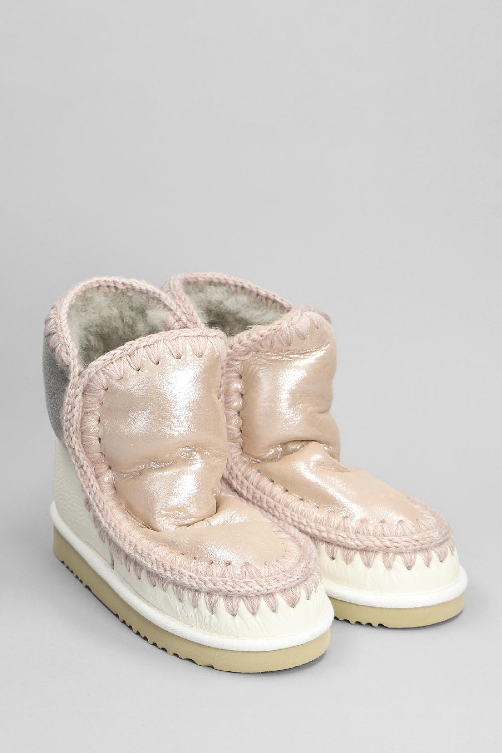 Deliberti Mou Tronchetti Tacco Basso Eskimo 18 In Pelle Rosa Cod. 408409 - Deliberti The Luxury Shopping