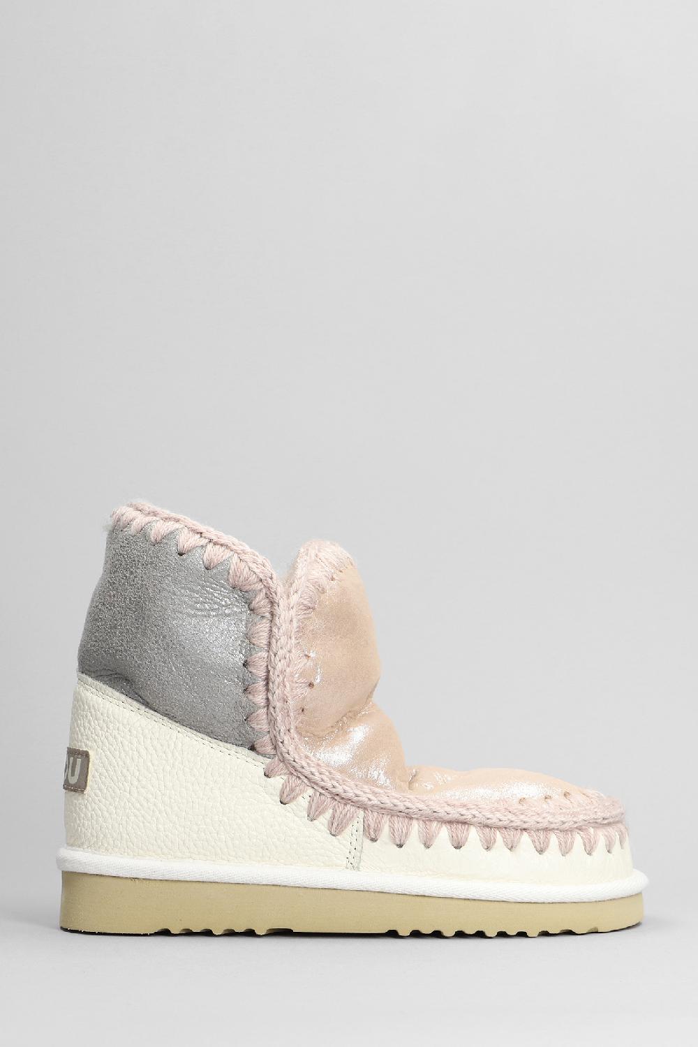 Deliberti Mou Tronchetti tacco basso eskimo 18 in pelle rosa cod. 408409 - Deliberti The Luxury Shopping