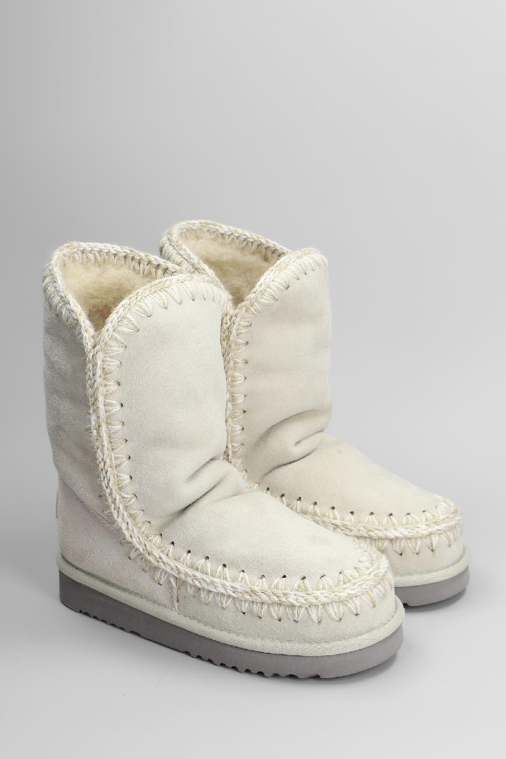 Deliberti Mou Tronchetti Tacco Basso Eskimo 24 In Camoscio Beige Cod. 408371 - Deliberti The Luxury Shopping