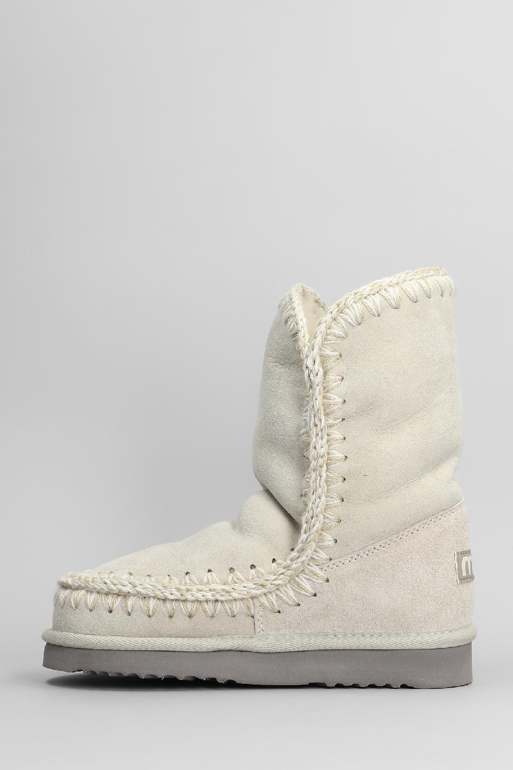 Deliberti Mou Tronchetti Tacco Basso Eskimo 24 In Camoscio Beige Cod. 408371 - Deliberti The Luxury Shopping