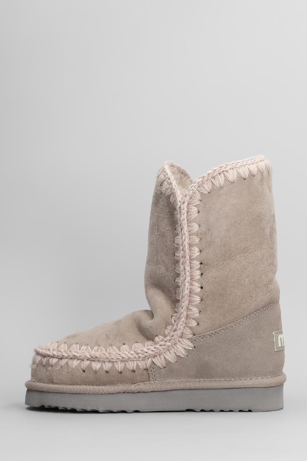 Deliberti Mou Tronchetti Tacco Basso Eskimo 24 In Camoscio Beige Cod. 408373 - Deliberti The Luxury Shopping