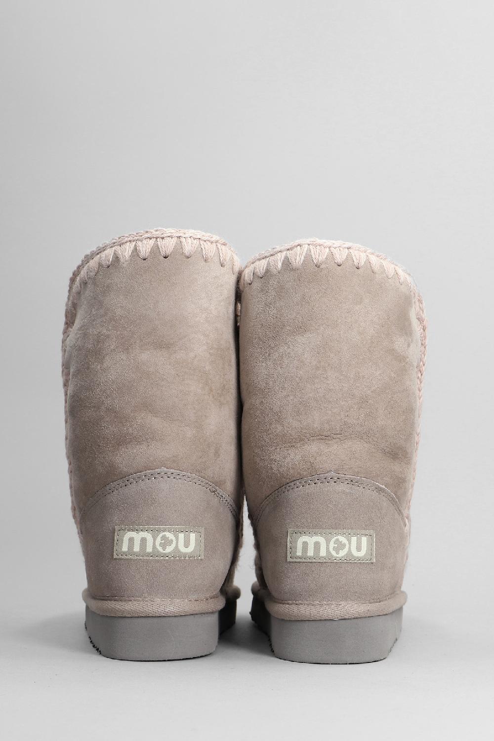 Deliberti Mou Tronchetti Tacco Basso Eskimo 24 In Camoscio Beige Cod. 408373 - Deliberti The Luxury Shopping