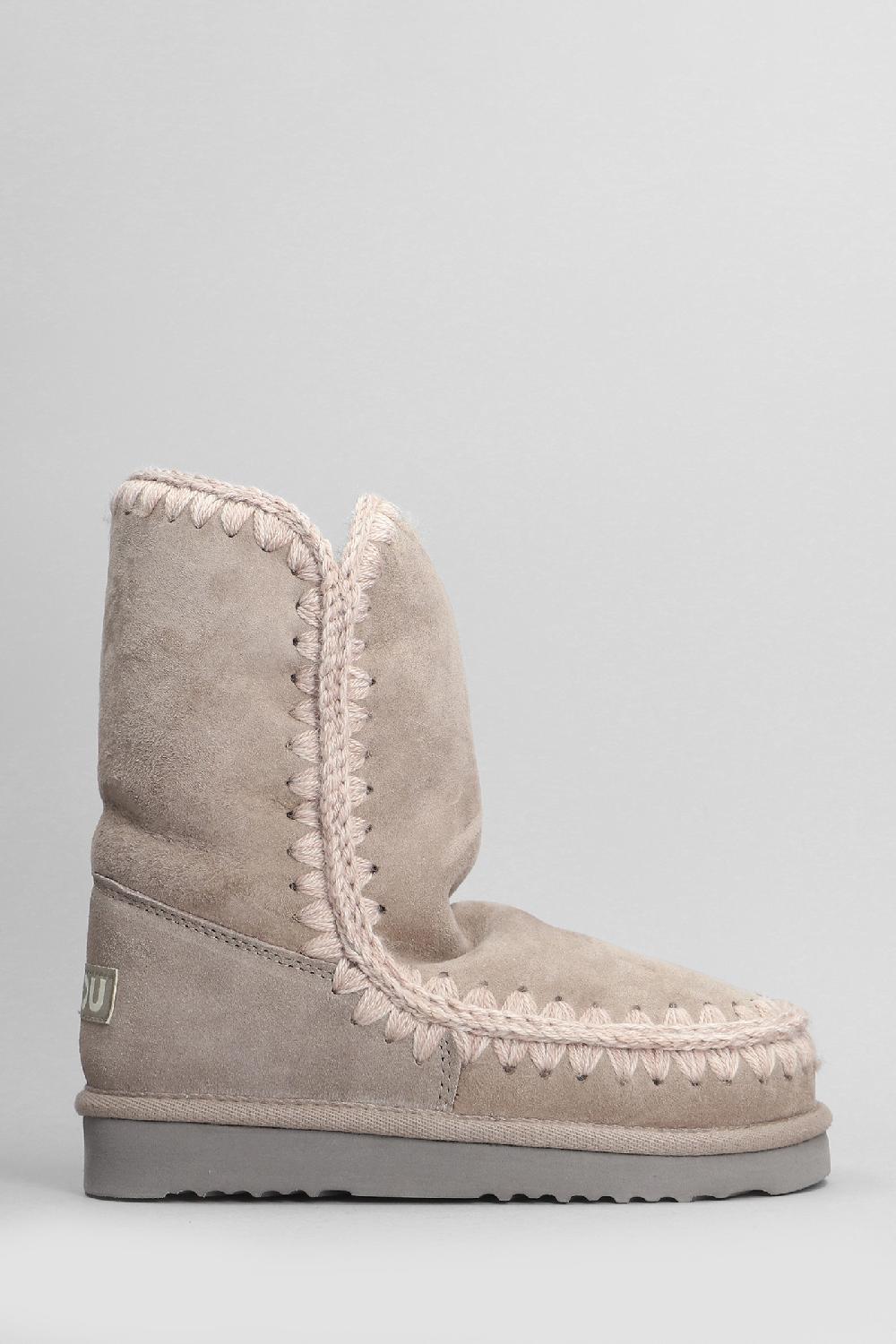 Deliberti Mou Tronchetti tacco basso eskimo 24 in camoscio beige cod. 408373 - Deliberti The Luxury Shopping