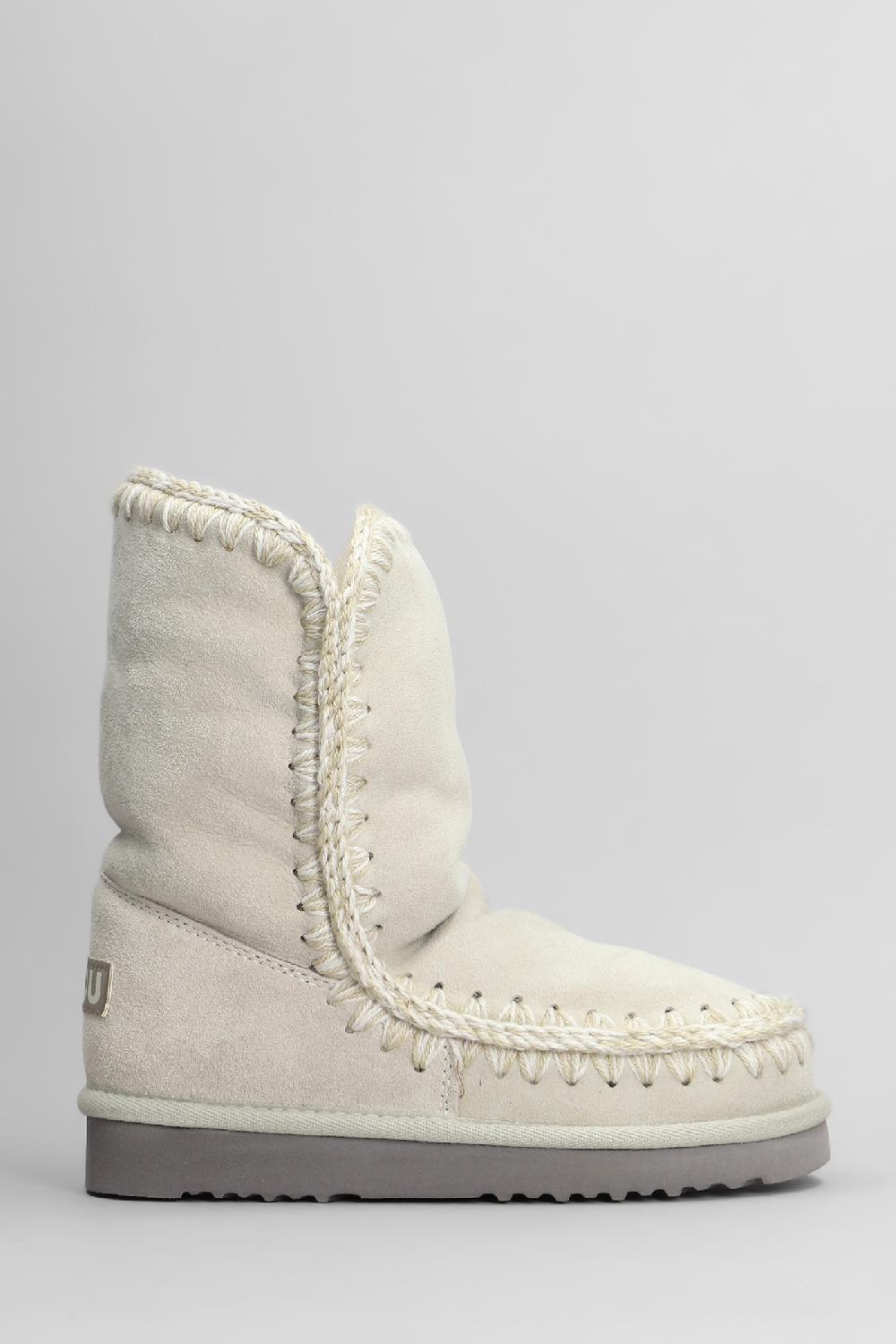 Deliberti Mou Tronchetti tacco basso eskimo 24 in camoscio beige cod. 408371 - Deliberti The Luxury Shopping