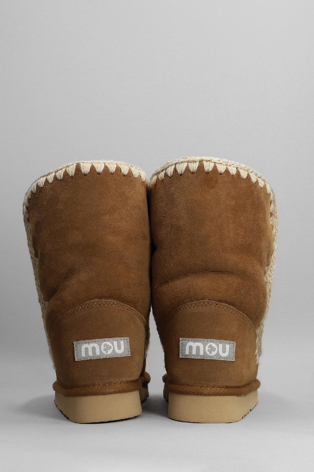 Deliberti Mou Tronchetti Tacco Basso Eskimo 24 In Camoscio Cuoio Naturale Cod. 408372 - Deliberti The Luxury Shopping