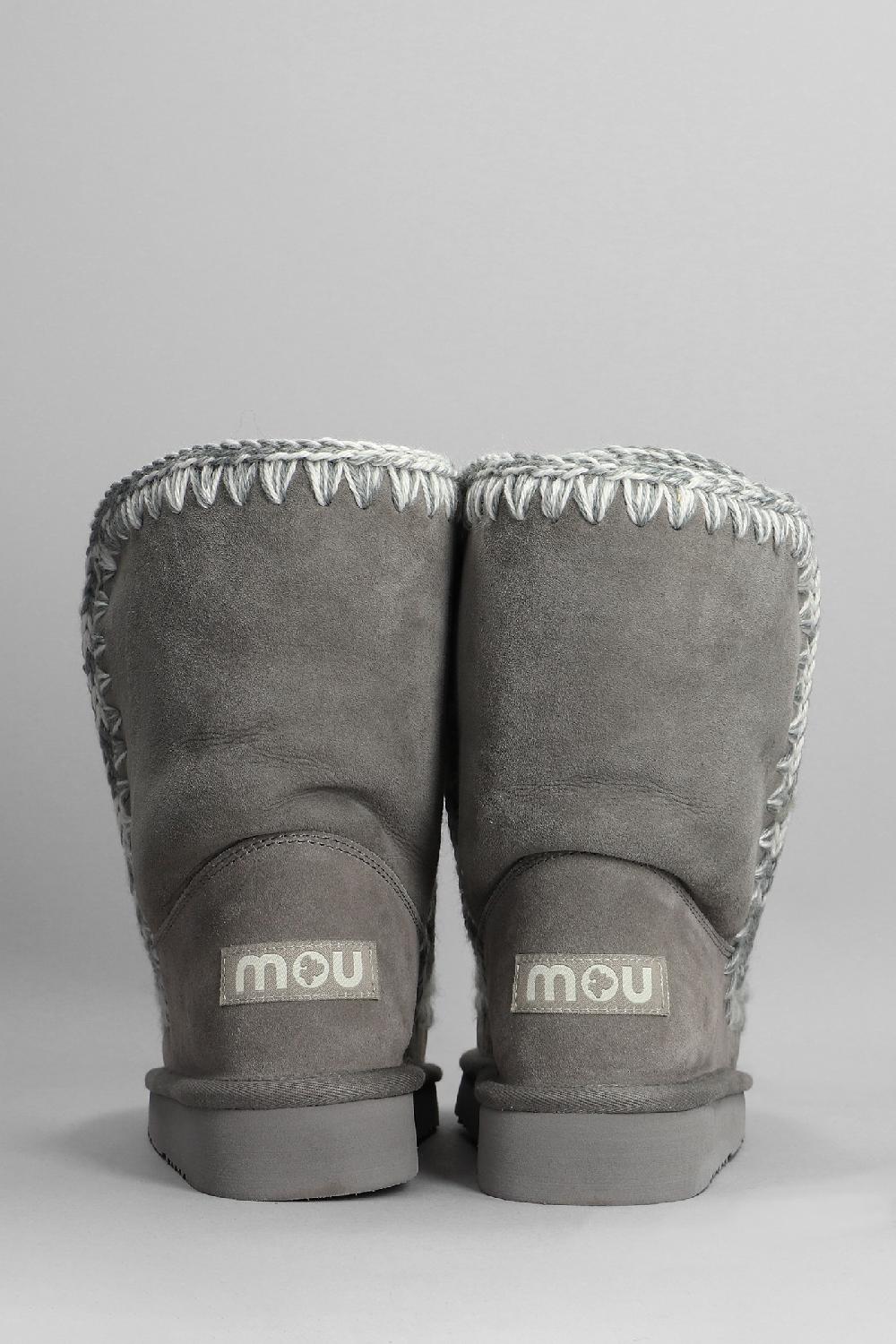 Deliberti Mou Tronchetti Tacco Basso Eskimo 24 In Camoscio Grigio Cod. 408374 - Deliberti The Luxury Shopping