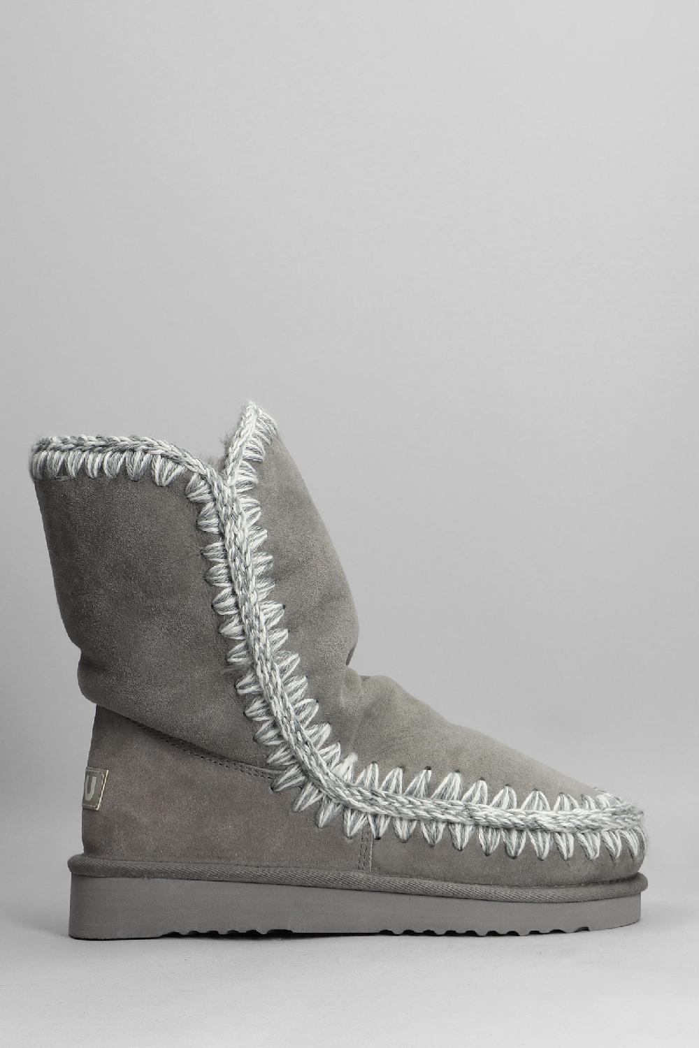 Deliberti Mou Tronchetti tacco basso eskimo 24 in camoscio grigio cod. 408374 - Deliberti The Luxury Shopping