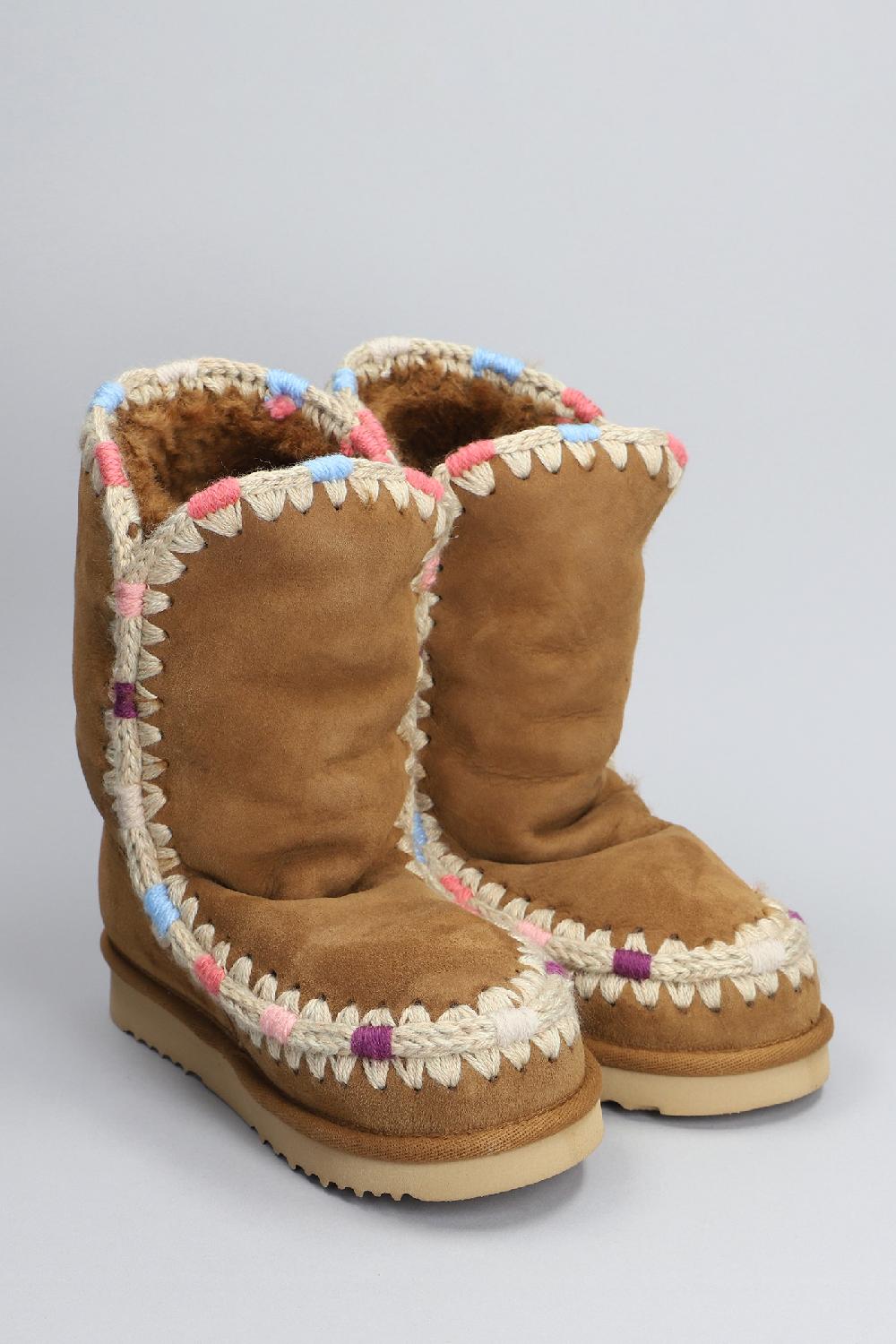 Deliberti Mou Tronchetti Tacco Basso Eskimo 24 In Camoscio Marrone Cod. 387899 - Deliberti The Luxury Shopping