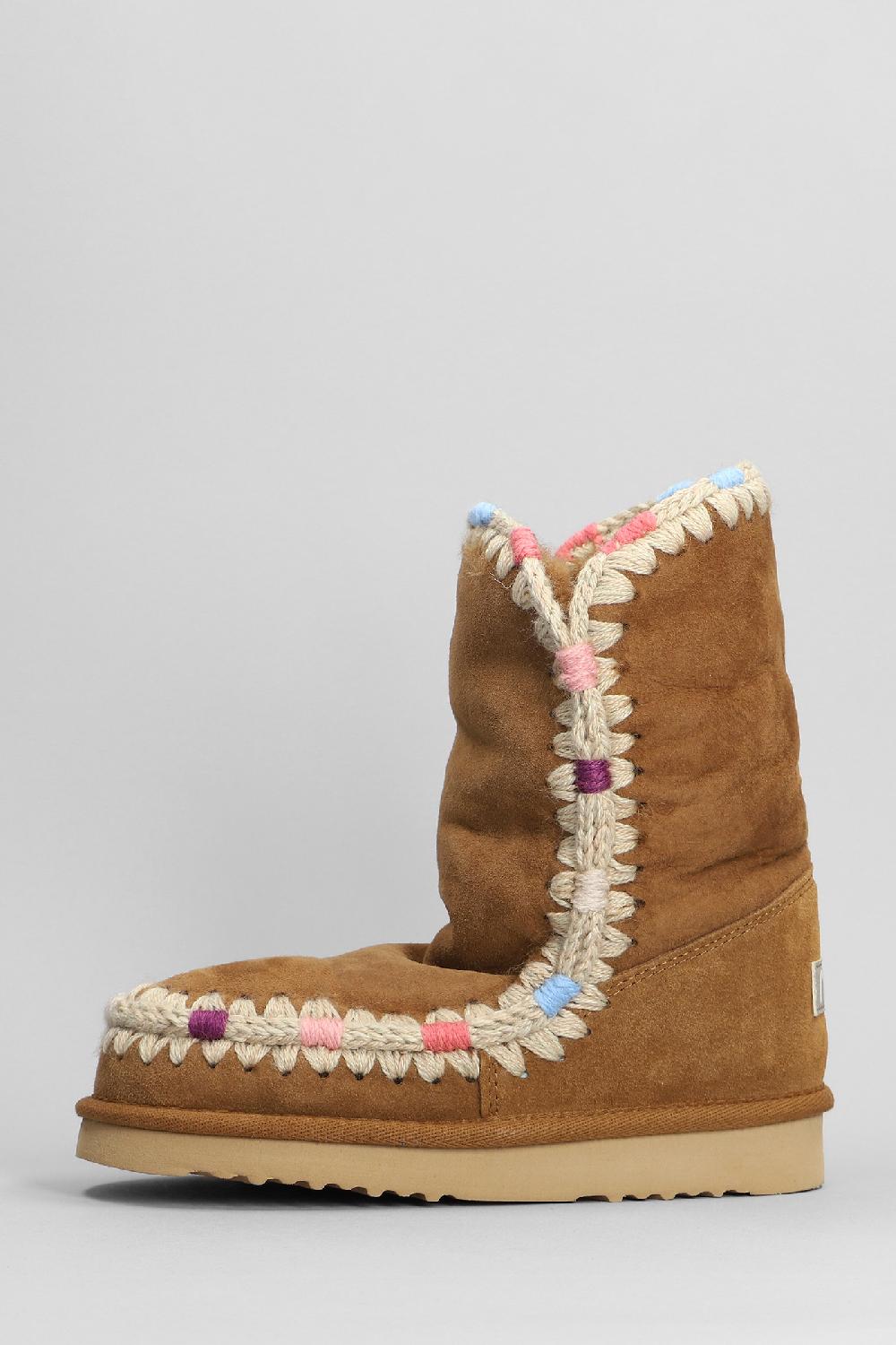 Deliberti Mou Tronchetti Tacco Basso Eskimo 24 In Camoscio Marrone Cod. 387899 - Deliberti The Luxury Shopping