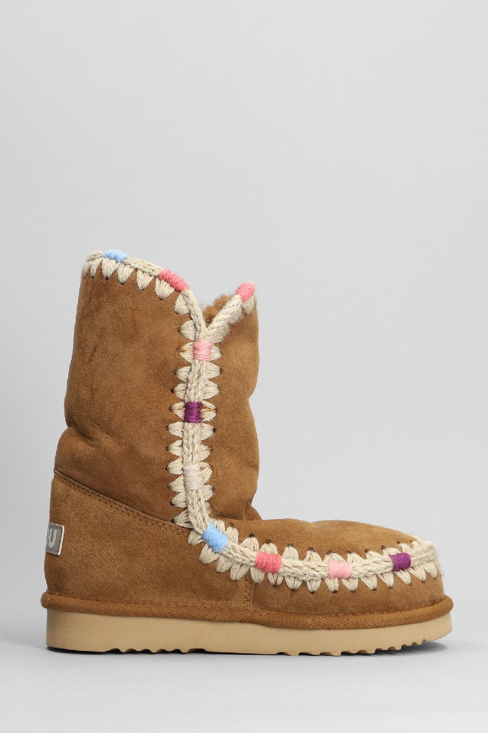 Deliberti Mou Tronchetti tacco basso eskimo 24 in camoscio marrone cod. 387899 - Deliberti The Luxury Shopping