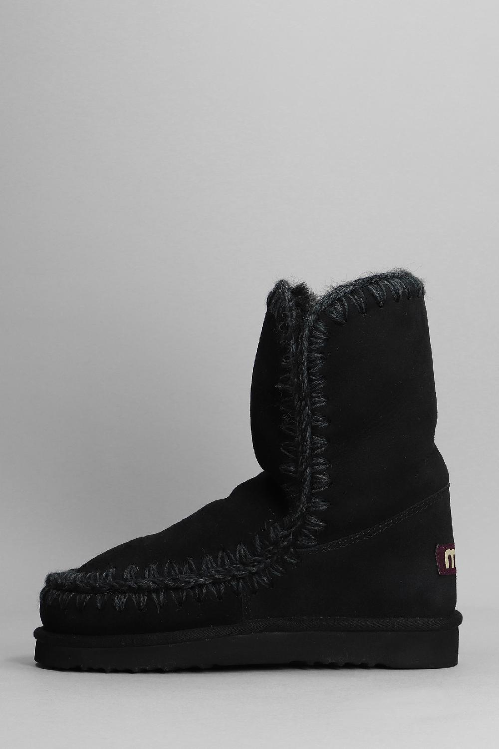 Deliberti Mou Tronchetti Tacco Basso Eskimo 24 In Camoscio Nero Cod. 408369 - Deliberti The Luxury Shopping
