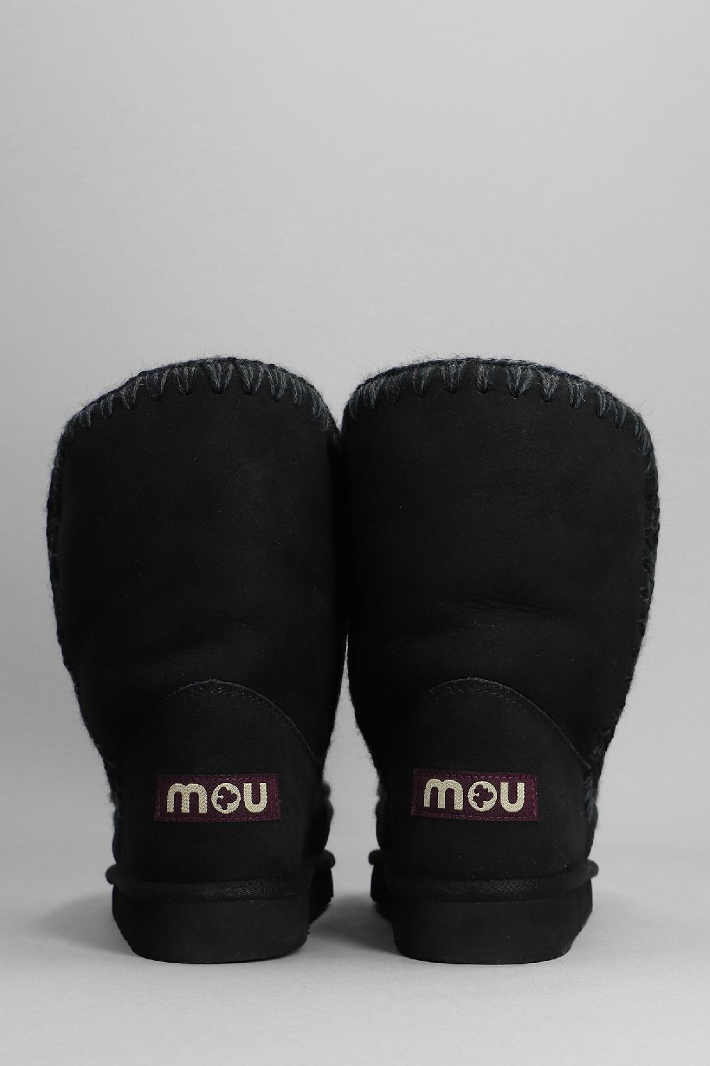 Deliberti Mou Tronchetti Tacco Basso Eskimo 24 In Camoscio Nero Cod. 408369 - Deliberti The Luxury Shopping