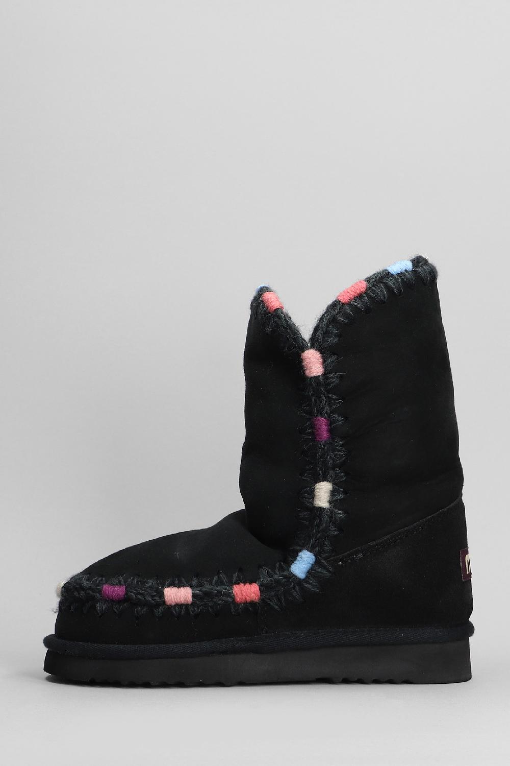 Deliberti Mou Tronchetti Tacco Basso Eskimo 24 In Camoscio Nero Cod. 408412 - Deliberti The Luxury Shopping