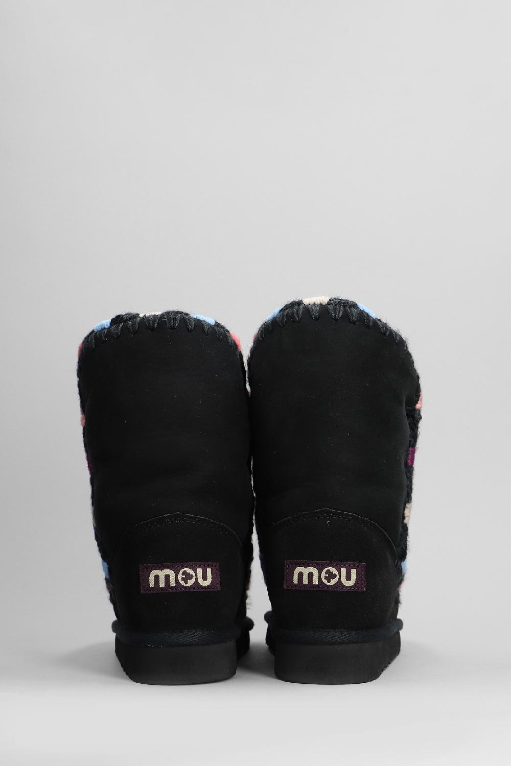 Deliberti Mou Tronchetti Tacco Basso Eskimo 24 In Camoscio Nero Cod. 408412 - Deliberti The Luxury Shopping