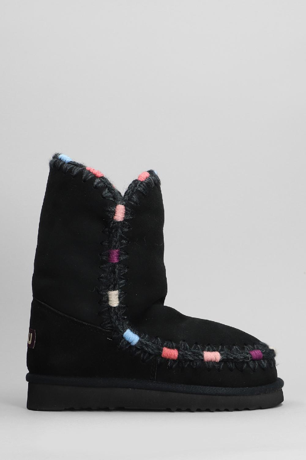Deliberti Mou Tronchetti tacco basso eskimo 24 in camoscio nero cod. 408412 - Deliberti The Luxury Shopping