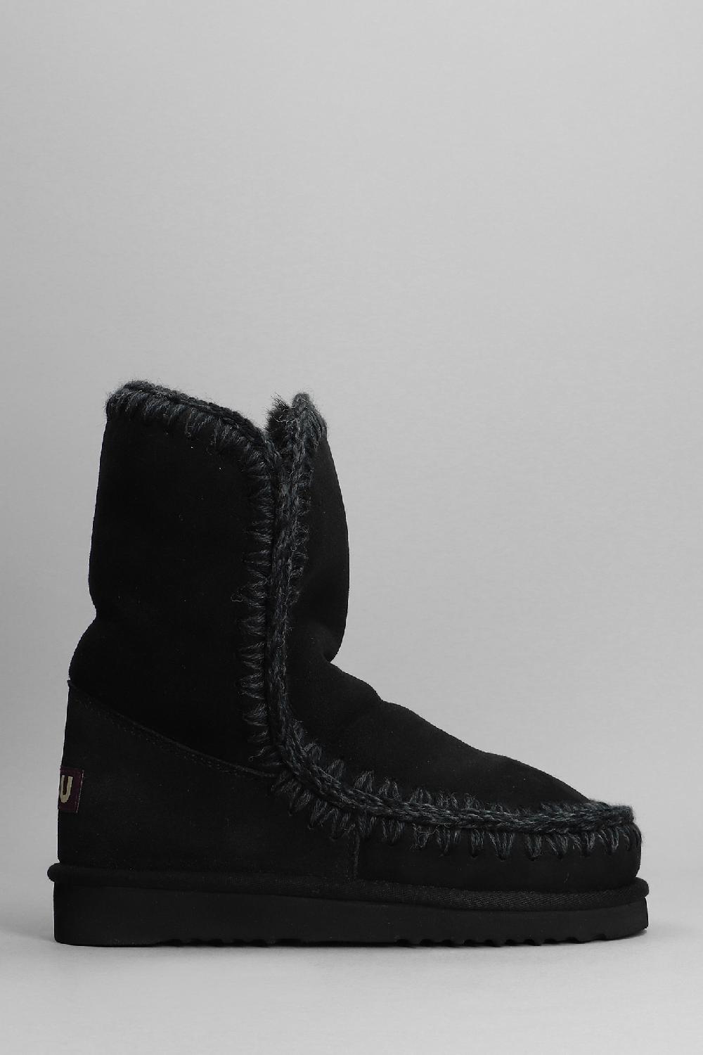 Deliberti Mou Tronchetti tacco basso eskimo 24 in camoscio nero cod. 408369 - Deliberti The Luxury Shopping