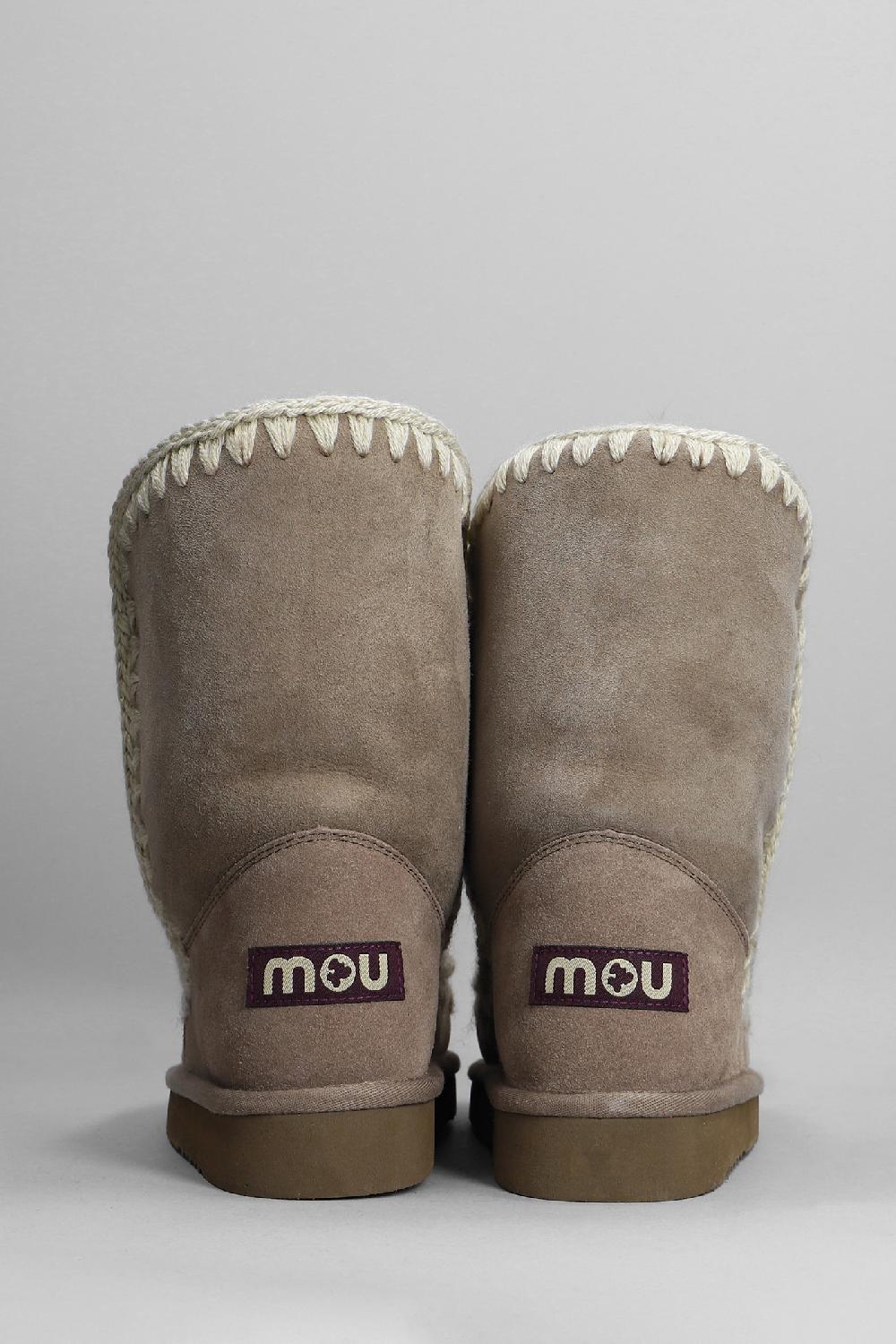 Deliberti Mou Tronchetti Tacco Basso Eskimo 24 In Camoscio Taupe Cod. 408370 - Deliberti The Luxury Shopping