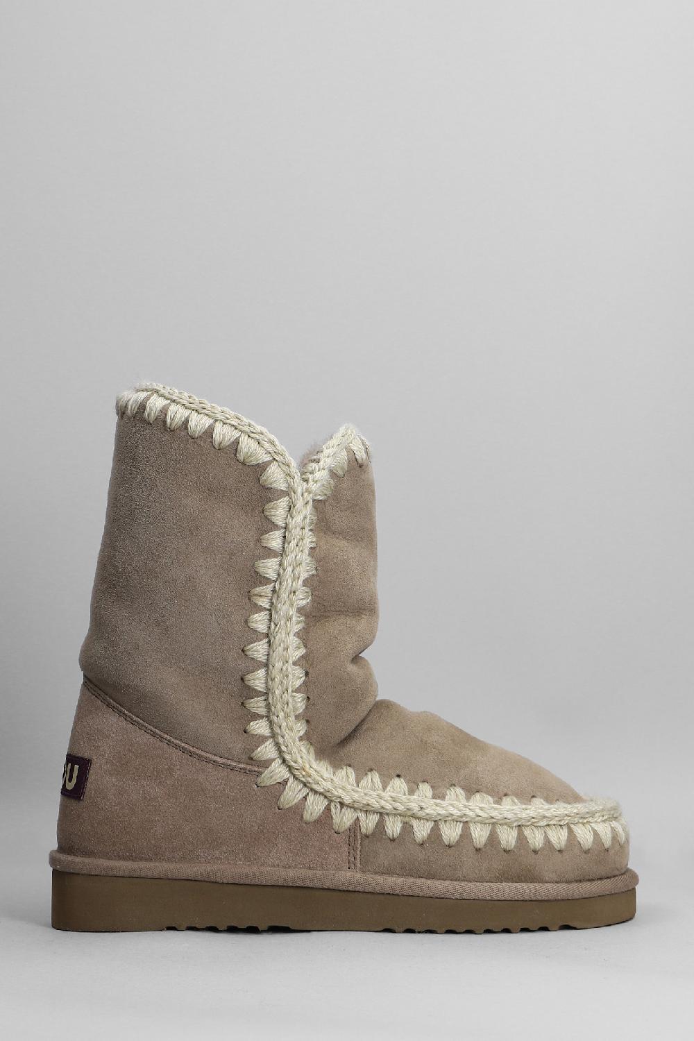 Deliberti Mou Tronchetti tacco basso eskimo 24 in camoscio taupe cod. 408370 - Deliberti The Luxury Shopping
