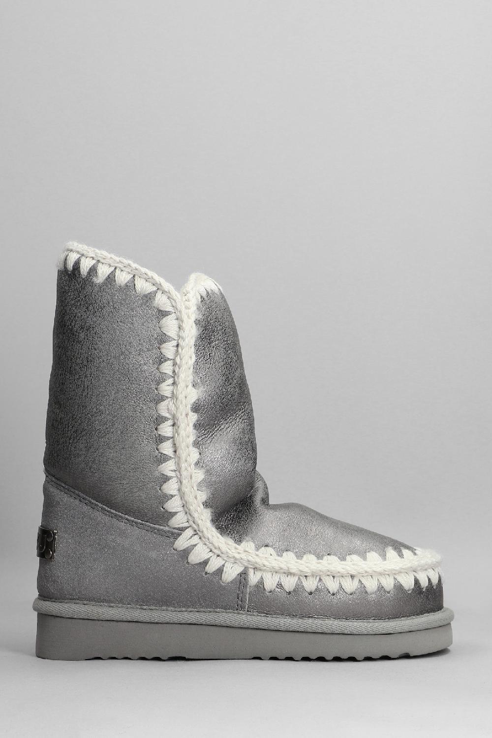 Deliberti Mou Tronchetti tacco basso eskimo 24 in glitter argento cod. 408377 - Deliberti The Luxury Shopping