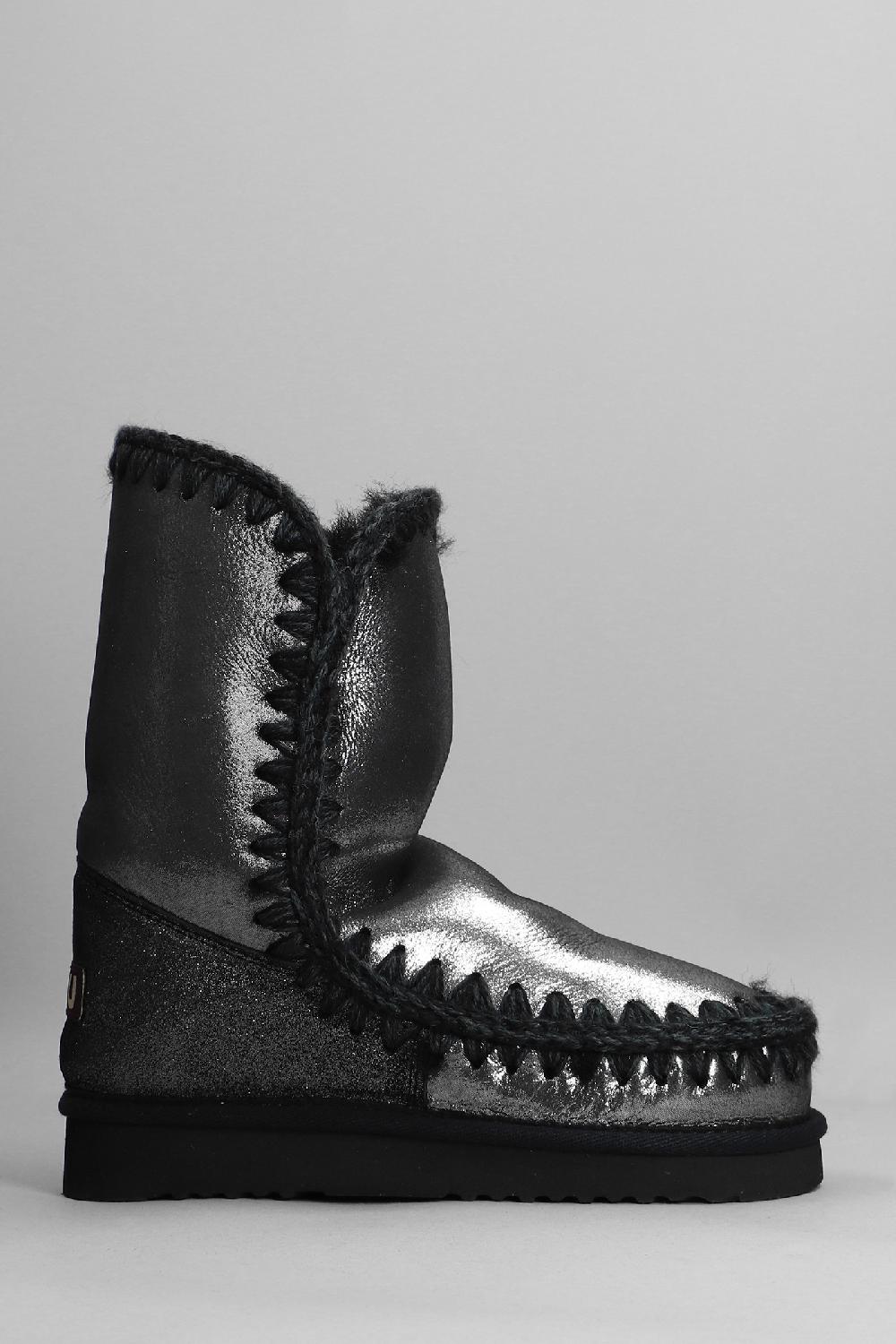 Deliberti Mou Tronchetti tacco basso eskimo 24 in glitter nero cod. 408376 - Deliberti The Luxury Shopping