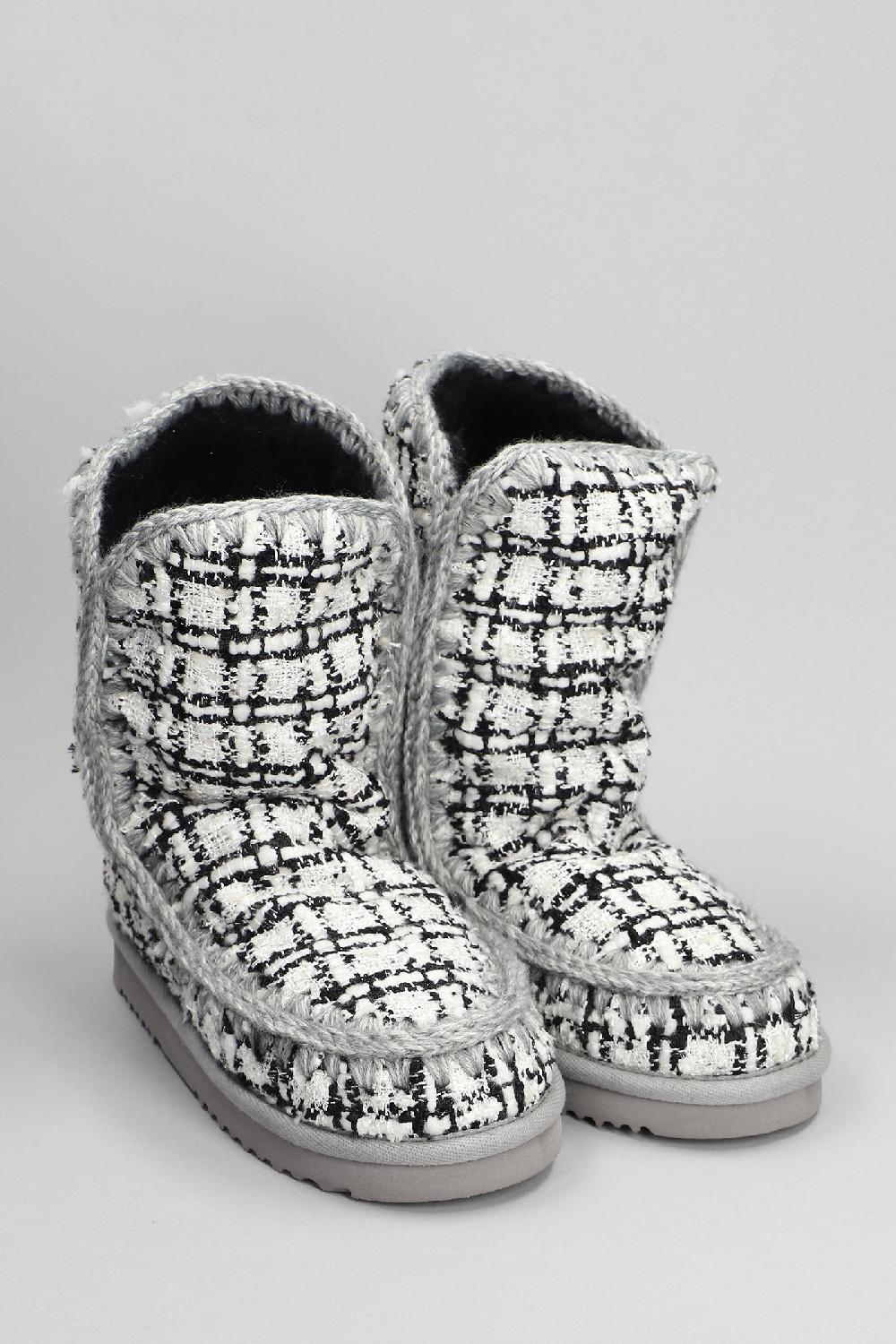 Deliberti Mou Tronchetti Tacco Basso Eskimo 24 In Lana Bianca Cod. 387896 - Deliberti The Luxury Shopping