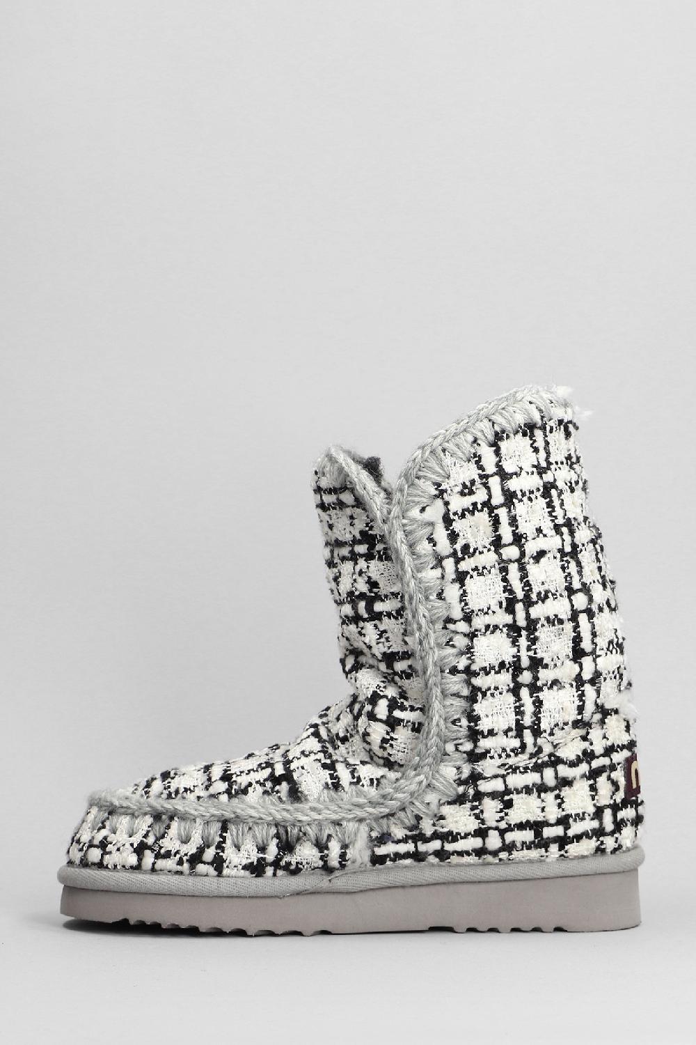 Deliberti Mou Tronchetti Tacco Basso Eskimo 24 In Lana Bianca Cod. 387896 - Deliberti The Luxury Shopping