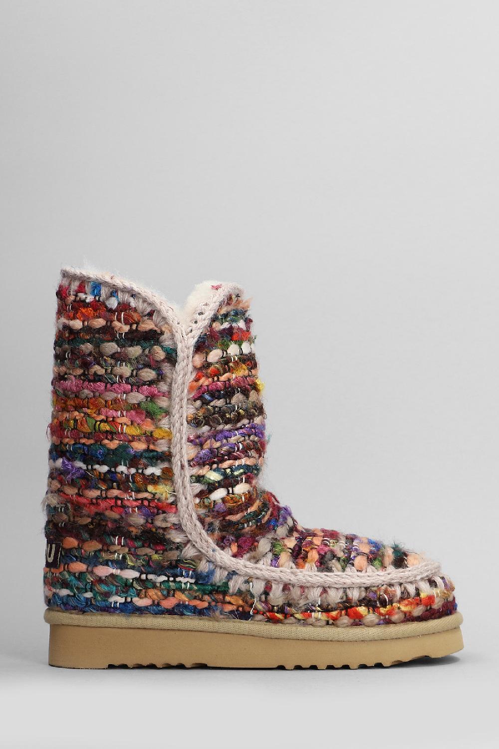 Deliberti Mou Tronchetti tacco basso eskimo 24 in lana multicolor cod. 408413 - Deliberti The Luxury Shopping