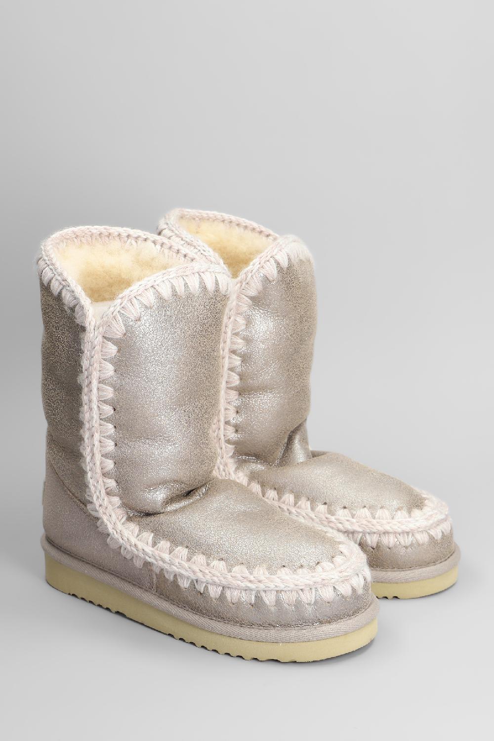 Deliberti Mou Tronchetti Tacco Basso Eskimo 24 In Pelle Beige Cod. 410085 - Deliberti The Luxury Shopping