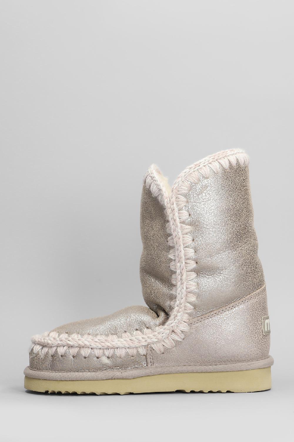 Deliberti Mou Tronchetti Tacco Basso Eskimo 24 In Pelle Beige Cod. 410085 - Deliberti The Luxury Shopping