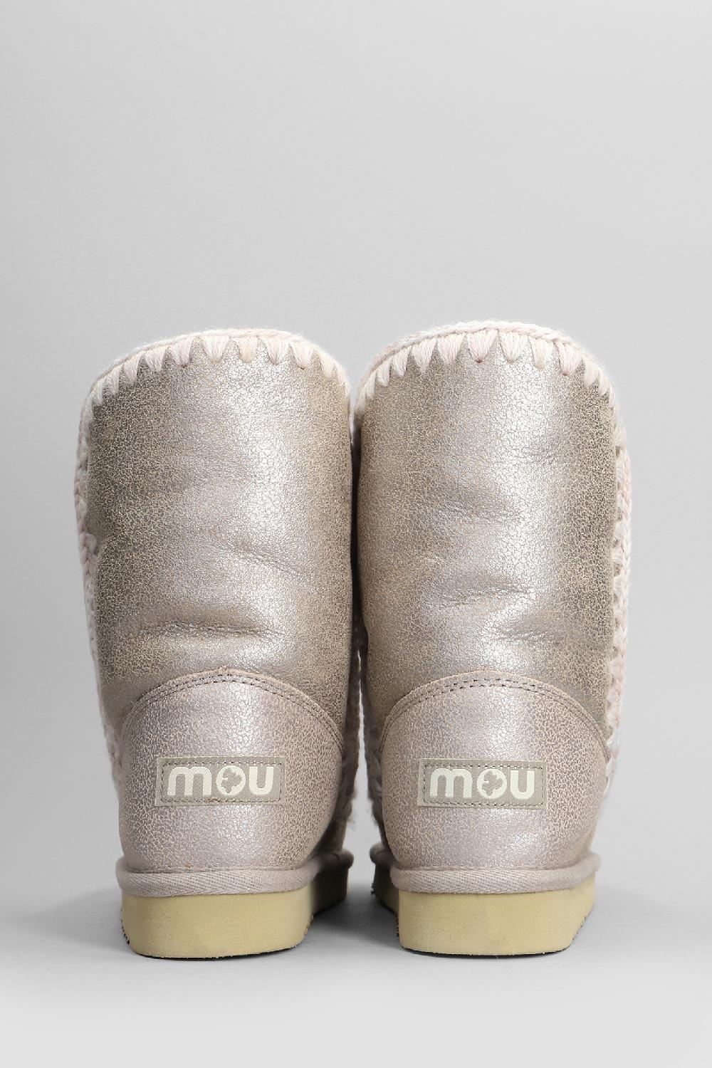 Deliberti Mou Tronchetti Tacco Basso Eskimo 24 In Pelle Beige Cod. 410085 - Deliberti The Luxury Shopping