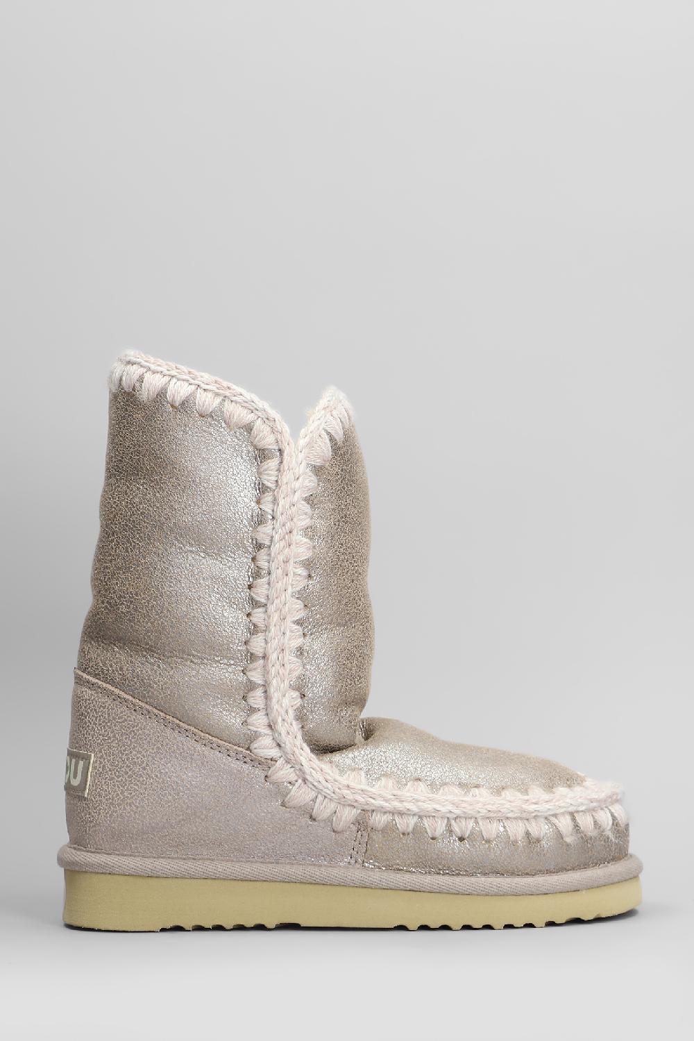 Deliberti Mou Tronchetti tacco basso eskimo 24 in pelle beige cod. 410085 - Deliberti The Luxury Shopping