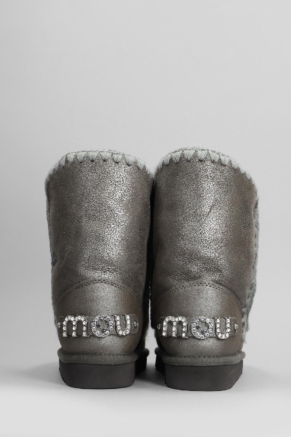 Deliberti Mou Tronchetti Tacco Basso Eskimo 24 In Pelle Grigia Cod. 410087 - Deliberti The Luxury Shopping