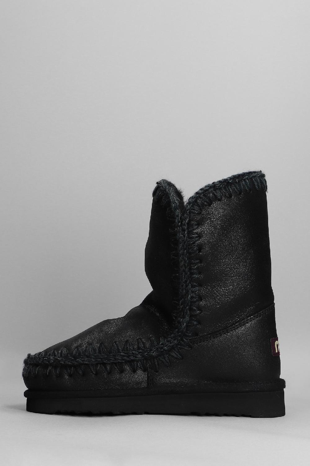 Deliberti Mou Tronchetti Tacco Basso Eskimo 24 In Pelle Nera Cod. 408375 - Deliberti The Luxury Shopping