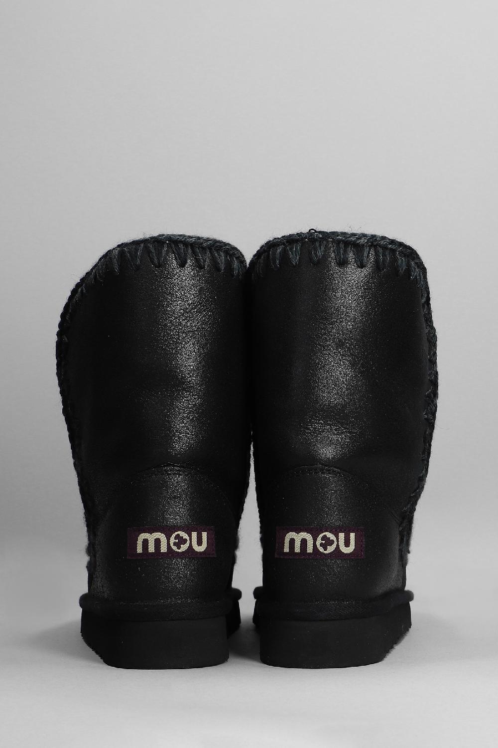 Deliberti Mou Tronchetti Tacco Basso Eskimo 24 In Pelle Nera Cod. 408375 - Deliberti The Luxury Shopping
