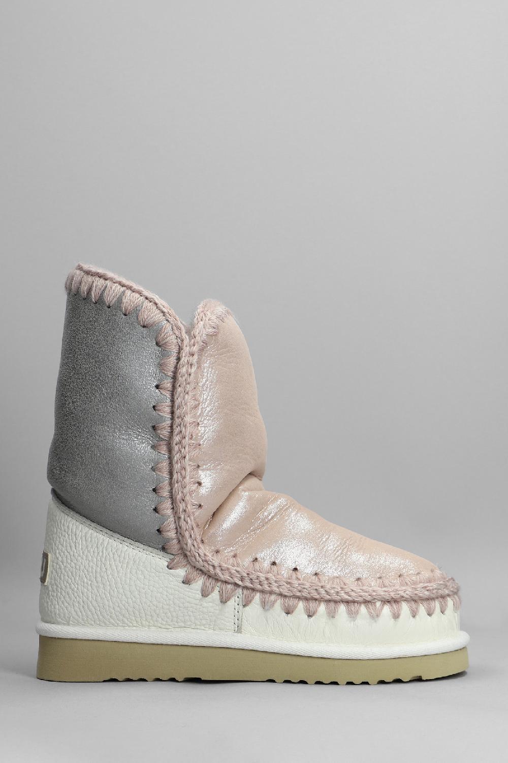 Deliberti Mou Tronchetti tacco basso eskimo 24 in pelle rosa cod. 408408 - Deliberti The Luxury Shopping