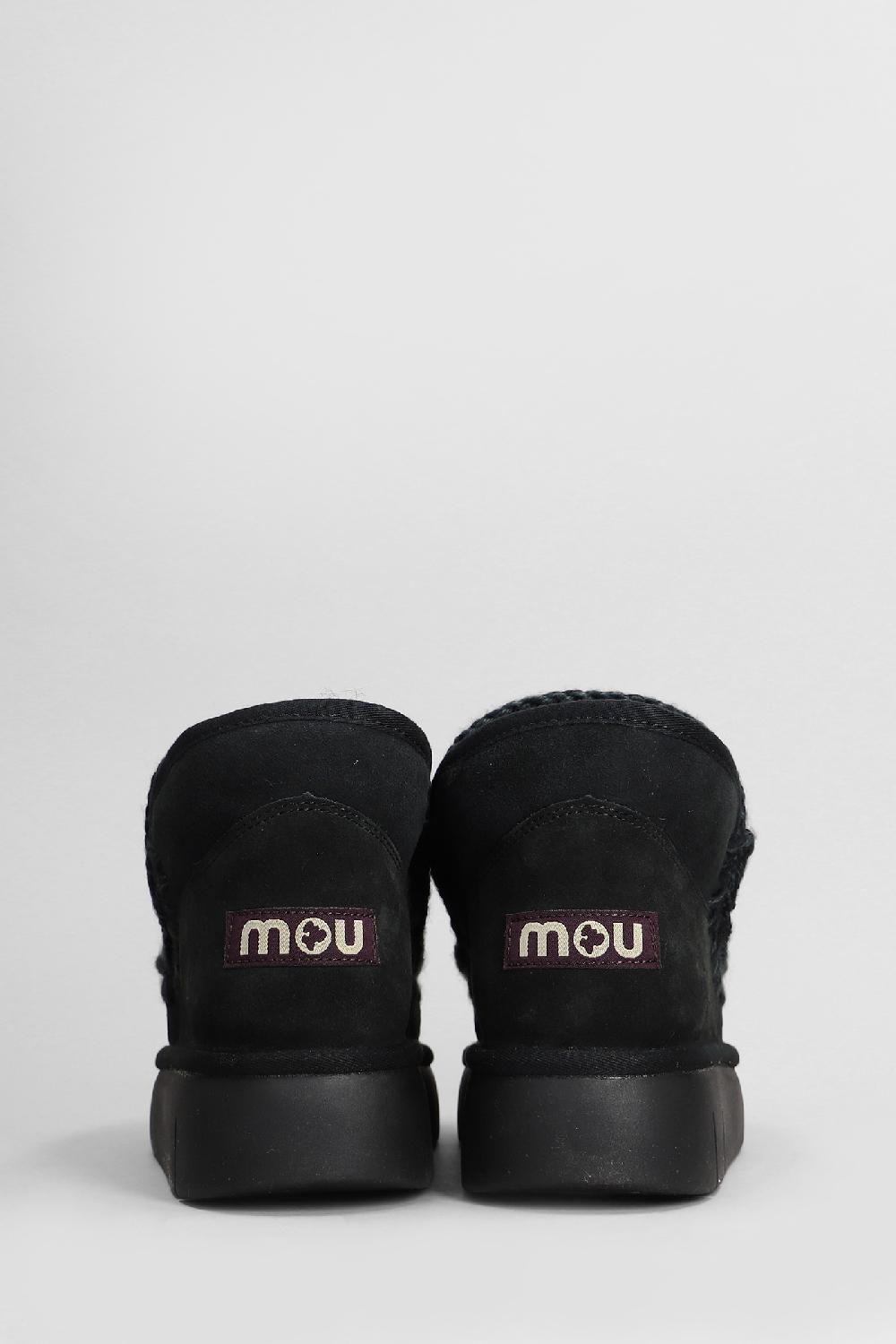 Deliberti Mou Tronchetti Tacco Basso Eskimo Bounce In Camoscio Nero Cod. 408458 - Deliberti The Luxury Shopping